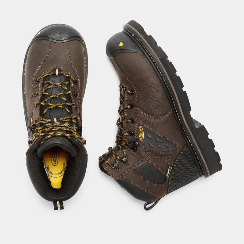 Keen Tacoma Waterproof Composite Toe Mens Work Boots Dark Brown Outlet (6985-UWTFM)